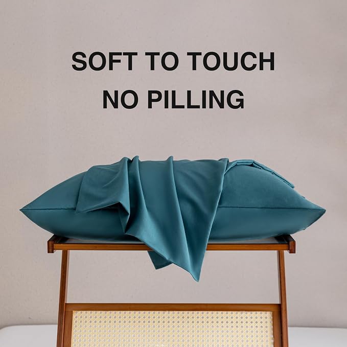 MINIPANDA Blue-Green King Size Pillow Cases Set of 4 - Image 5