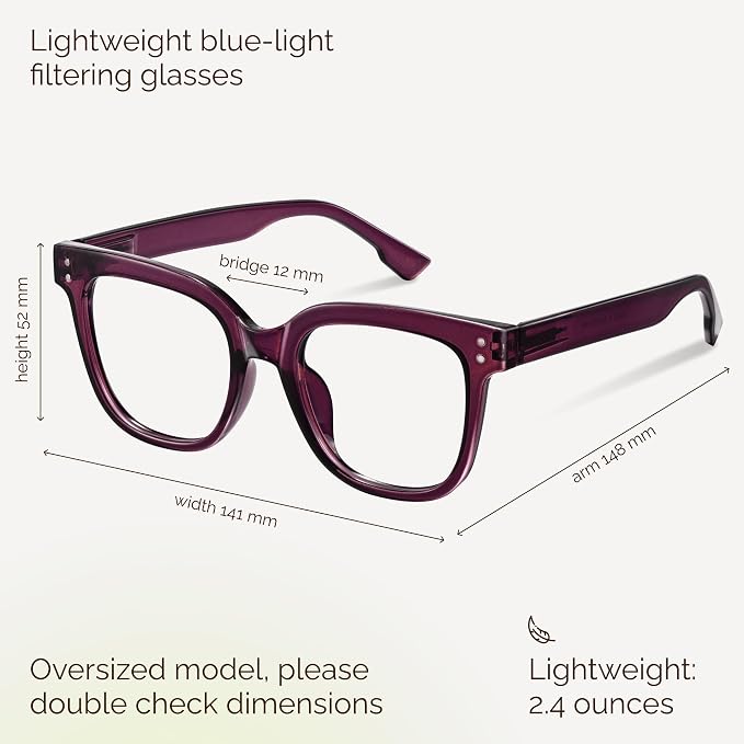 miyya Blue Light Glasses for Women & Men – Oversized UV & Blue Light Blocker - Image 3