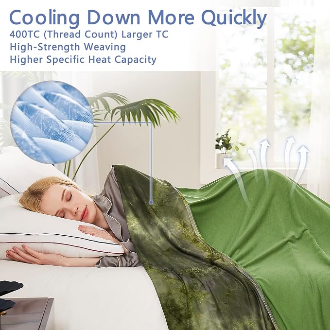 Topcee Cooling Blanket for Hot Sleepers, Absorbs Heat to Keep Body Cool for - Image 4