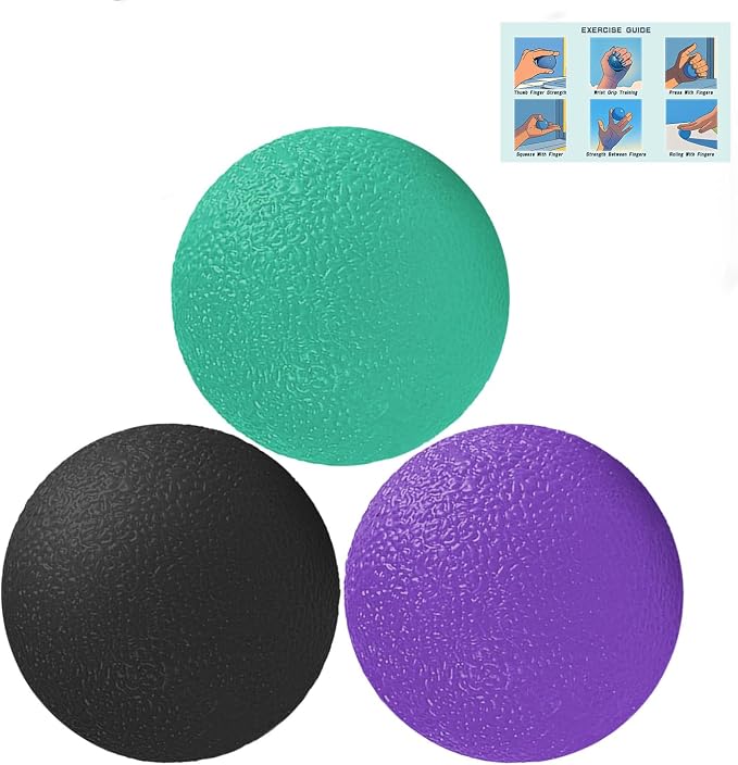 3 Pack Stress Balls for Adults, Squeeze Balls for Hand Therapy, Hand by MakeLifeFullofJoy