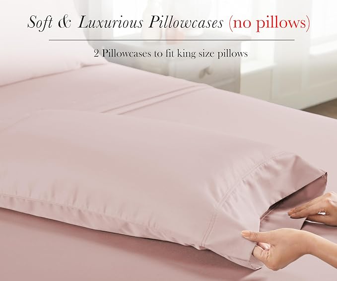 California Design Den King Pillow Cases Set of 2-100% Egyptian Cotton Pillow - Image 4