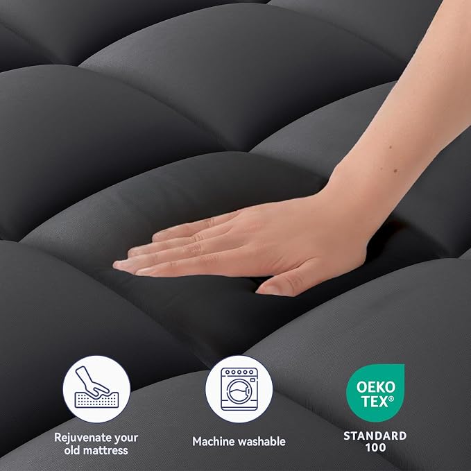 ELEMUSE RV Short Queen Black Mattress Topper - Image 5