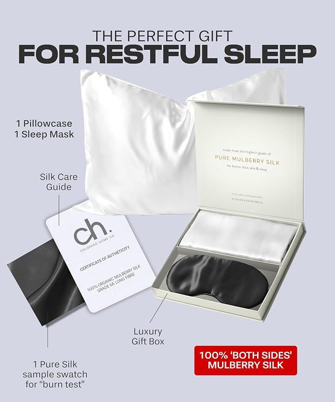 SUNDAYSILKS™ Mulberry Silk Pillowcase Set of 2, Queen Size, Midnight Black Silk - Image 2