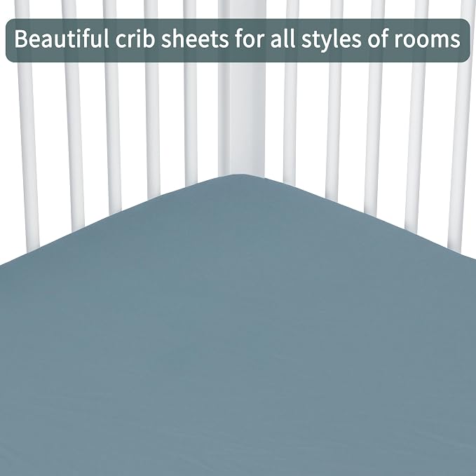 GUNTAIL Baby Crib Sheets for Boys Girls, 2 Pack Fitted Crib Sheet for Standard - Image 5