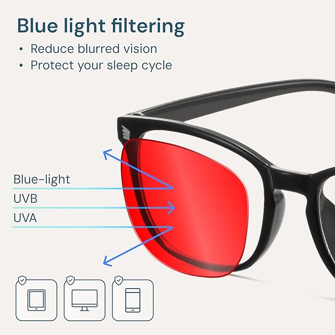 Gaoye Black with Red Lenses Blue Light Glasses - Image 3