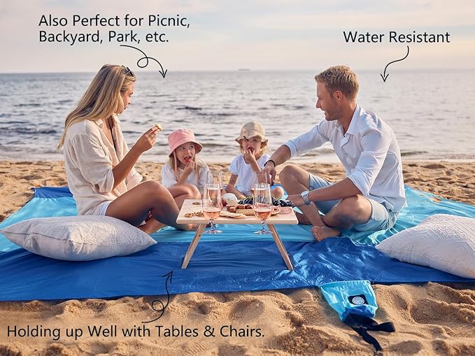 WEKAPO Beach Blanket Sandproof Waterproof, Extra Large Beach Mat, Oversized & - Image 4