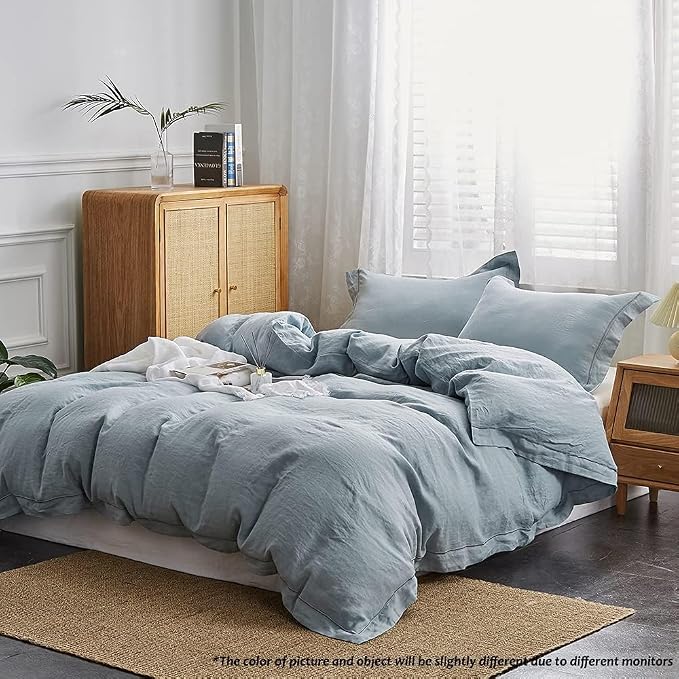 Simple&Opulence 100% Washed Linen Duvet Cover Set - Image 9