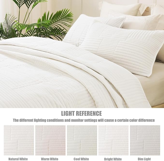 Whale Flotilla Ultra Soft King Quilt Bedding Set, Lightweight Microfiber White - Image 5