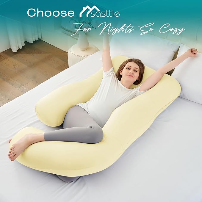Sasttie Pregnancy Pillows for Sleeping, U Shaped Cooling Full Body Pregnancy - Image 7
