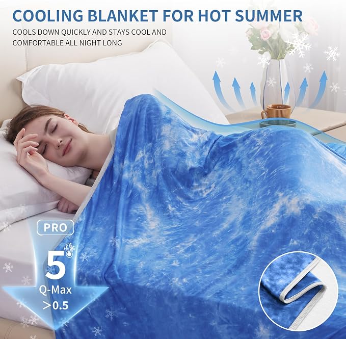 Guohaoi Cooling Throw Blanket for Hot Sleepers, Decortive Tie Dye, Arc-Chill - Image 2