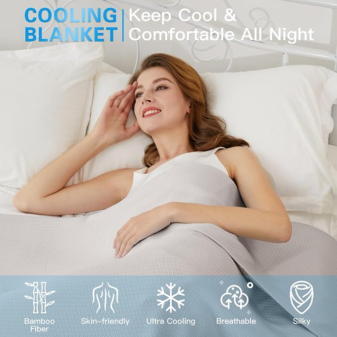 AmyHomie Cooling Blanket Queen Size, 100% Rayon Derived from Bamboo, Ultra-Cool - Image 3