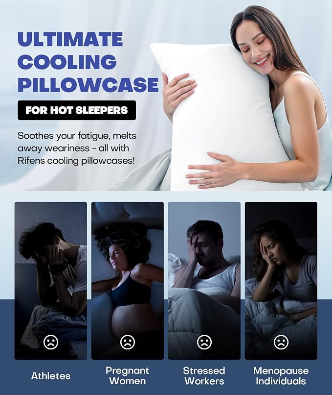 Ice Cooling Pillowcase for Hot Sleepers, Instantly Cool, Stays Cold All Night - Image 6