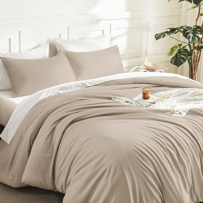 Litanika Comforters Khaki Oversized King Size, 3 Pieces Lightweight Solid - Image 5
