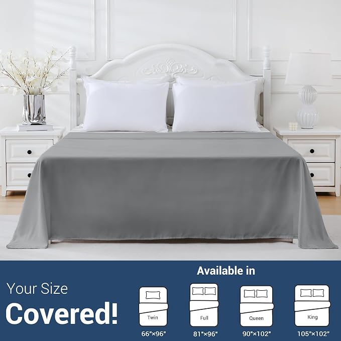 Queen Flat Sheet Only, 1 Pack Top Bed Sheets, Soft Breathable Brushed - Image 5