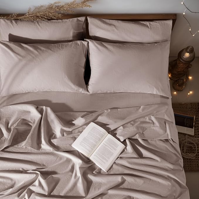 LBRO2M 100% Pure Linen Sheet Set Deep Pocket Up to 16" Bed Sheets Sets by LBRO2MBedding