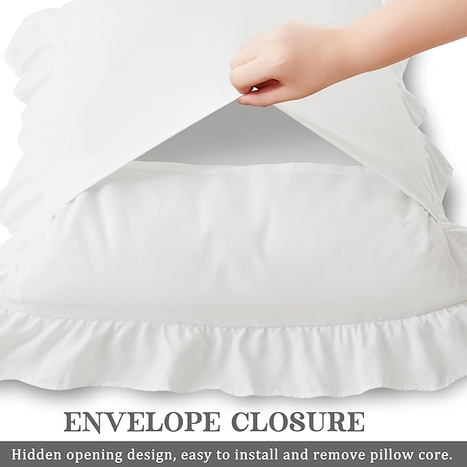 KKJIAF Ruffle Body Pillow Cases Set of 1, Ruffled Pillow Covers - Image 5