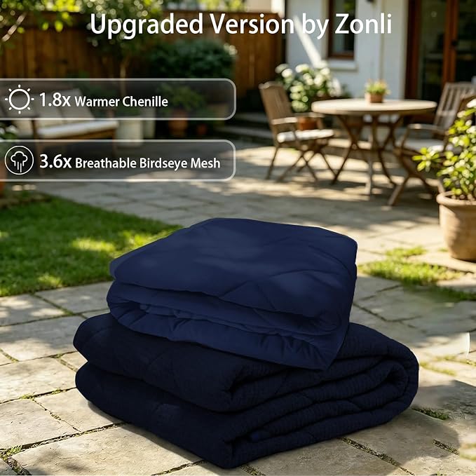 ZonLi 15lbs Weighted Blanket for Adults Sleeping, Double-Sided All Season - Image 2