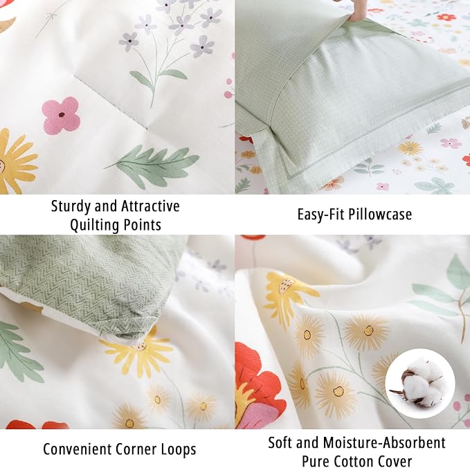 LEMIROE Botanical Cotton Comforter Twin Size 2Pcs - Image 5