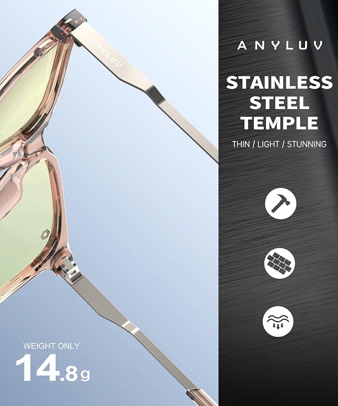 ANYLUV Blue Light Glasses for Men, Lightweight Computer Gaming Glasses - Image 5
