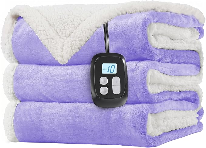 LaffyLo Electric Heated Blanket Full Size 72 x 84, Fast Heating Blanket by LAFFYLO