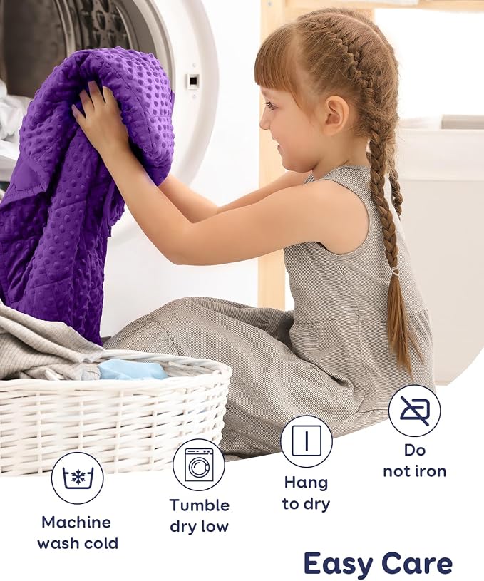 Kivik Weighted Blanket 5 Pounds, Cooling Soft Minky Dotted Heavy Blankets Throw - Image 6