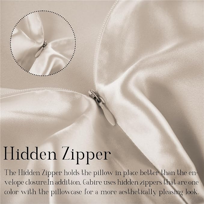 Gabire Mulberry Silk Pillow Cases Set of 2, Both Sides Real Silk Pillowcase - Image 4
