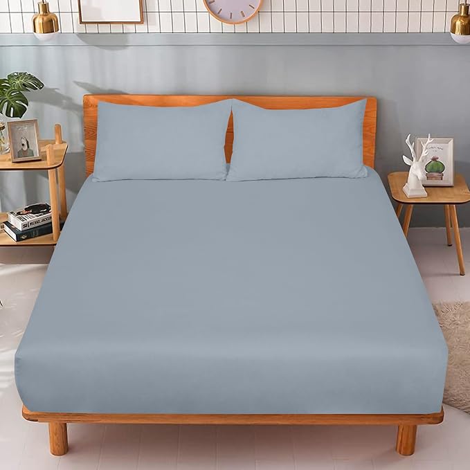 ROYALE LINENS 300 Thread Count 100% Long Staple Combed Cotton Fitted Sheet Queen - Image 9