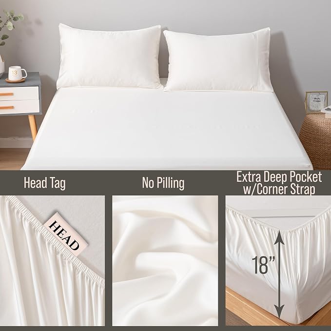 Bella Coterie Cal King Size Fitted Sheet Only | Luxury Bamboo Viscose | 100% - Image 3