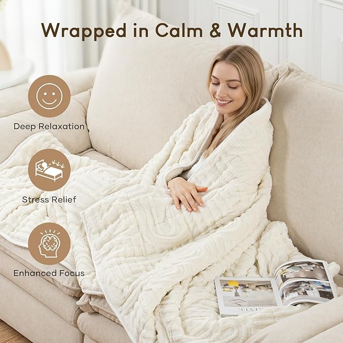 Cottonblue Jacquard Weighted Blanket - Image 6