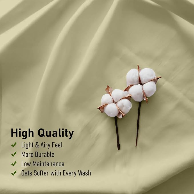 RUVANTI 100% Cotton Sheets – Twin XL Size Percale Bedding, Cooling & Breathable - Image 5