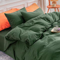 NEXHOME PRO Duvet Cover Set Kids Twin Size Linen Feel Textured Organic Natural by NEXHOMEPRO