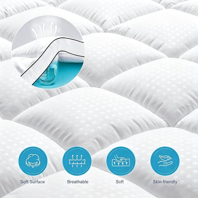MASVIS Queen Size Dual Layer 4 Inch Memory Foam Mattress Topper, 2 Inch Cooling - Image 5