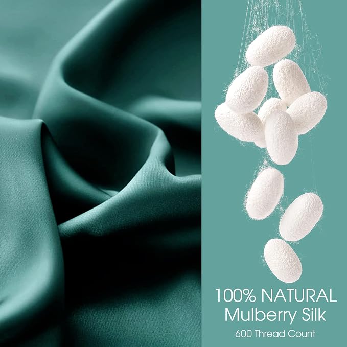 100% Silk Pillow Cases 2 Pack Queen Size Mulberry Silk Pillowcase - Image 2