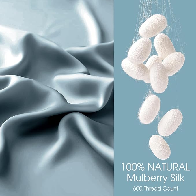 100% Silk Pillow Cases 2 Pack King Size Mulberry Silk Pillowcase - Image 2