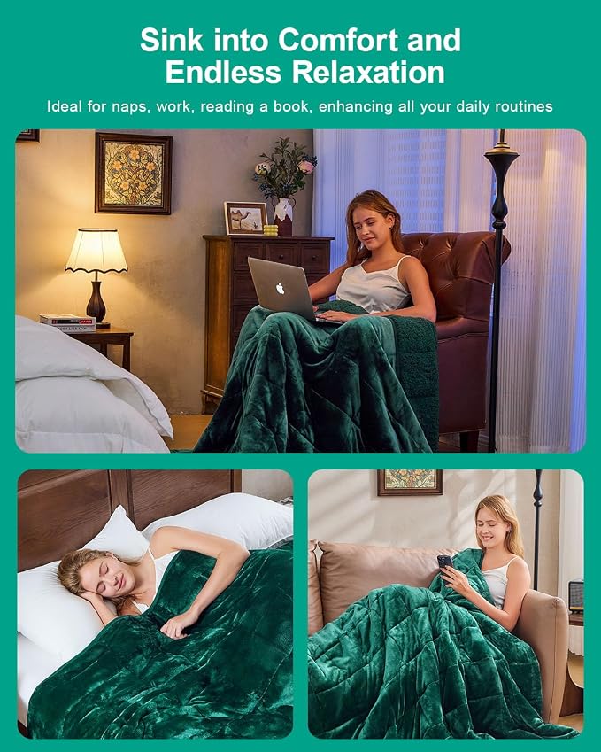 Super Fuzzy Soft Sherpa Fleece Weighted Blanket, 20 lbs Dual Sided Fluffy Heavy - Image 4