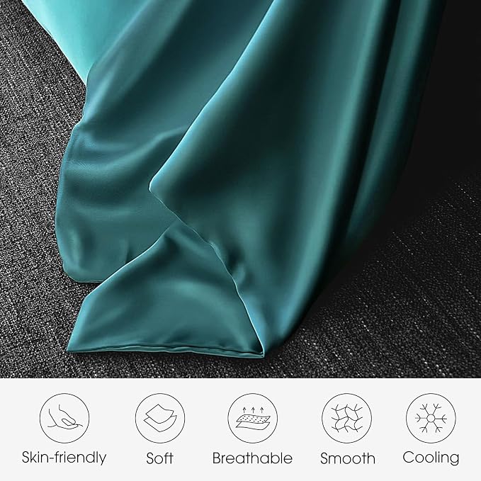 100% Silk Pillow Cases 2 Pack Standard Size Mulberry Silk Pillowcase - Image 4