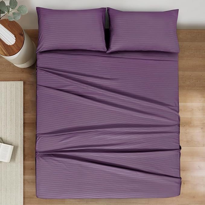Mejoroom Striped Queen Size Sheet Set - Image 2