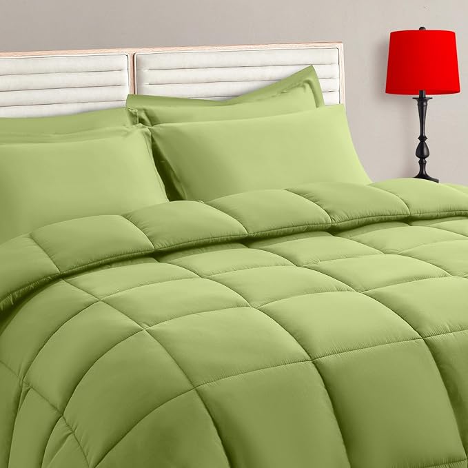 TAIMIT Sage Green Queen Size Comforter Set by TAIMITBedingSets