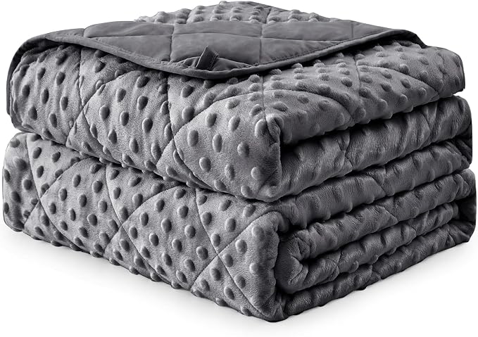 Grey Weighted Blanket for Adults 20lbs, Twin Full Size Cooling Minky Heavy - Image 9