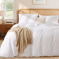 LBRO2M 100% France Linen Duvet Cover Set Cal King Size 3 Pcs Natural Flax by LBRO2MBedding