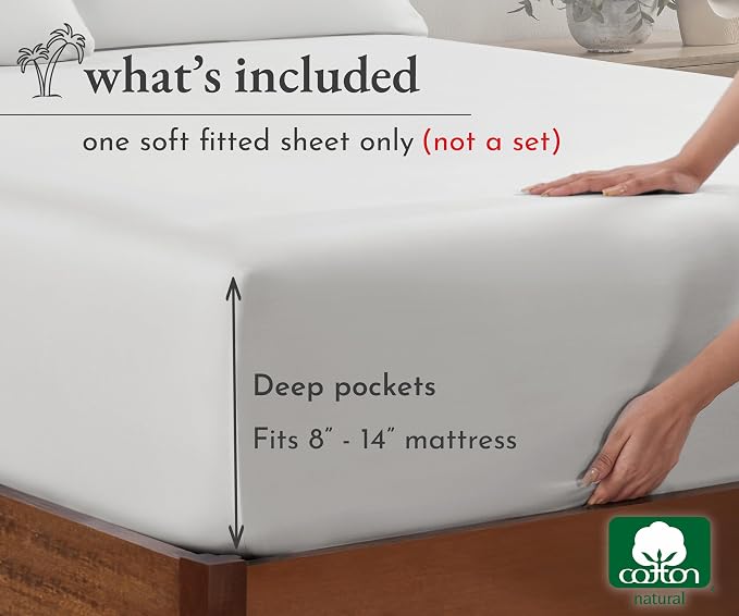 California Design Den King Fitted Sheet Only Cotton - Image 4