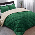 Basic Beyond - Forest Green King Size Reversible Down Alternative Bed Comforter by BasicBeyond