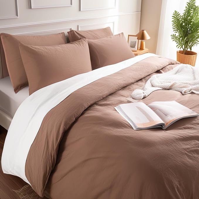 NEXHOME PRO Duvet Cover Set Kids Twin Size Linen Look Organic Natural 100% - Image 5