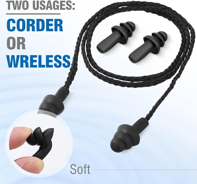 Tondiamo 200 Pairs Ear Plugs Reusable Silicone Earplugs - Image 3