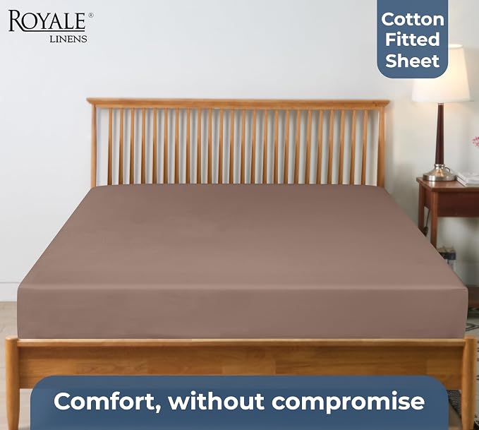 Royale Linens 100% Organic Cotton Fitted Sheet - Image 8