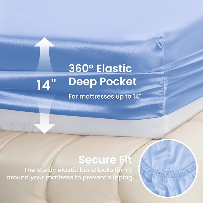 Love's cabin Twin XL Satin Sheet Sets - Image 4