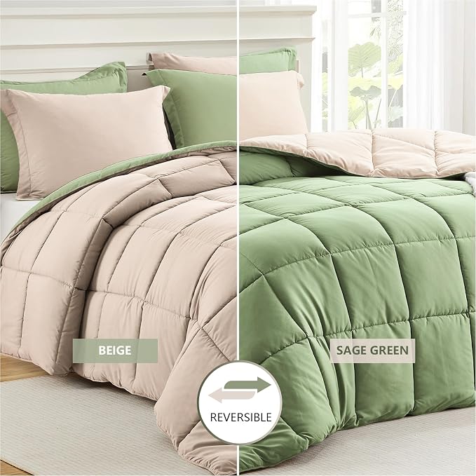 Homelike Moment Queen Comforter Set Sage Green, Comforters Queen Size Set - Image 2