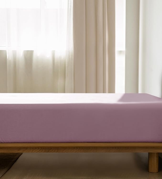 MooMee Fitted Bottom Sheet Only 100% Washed Cotton Linen Like Textured - Image 2