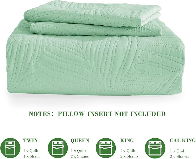 Exclusivo Mezcla Queen Quilt Bedding Set, Lightweight Sage Green Quilts Queen - Image 6