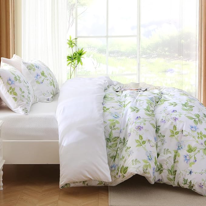 MUXHOMO Duvet Cover King Size, Reversible Floral Vintage Duvet Cover Set - Image 4